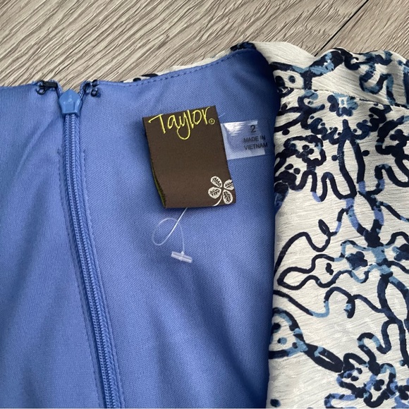Taylor Blue Jacquard Dress size 2 - Picture 4 of 13
